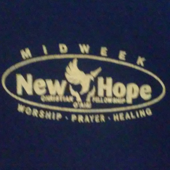 Blue Hanes T Shirt New Hope L 100 Cotton - Picture 3 of 5